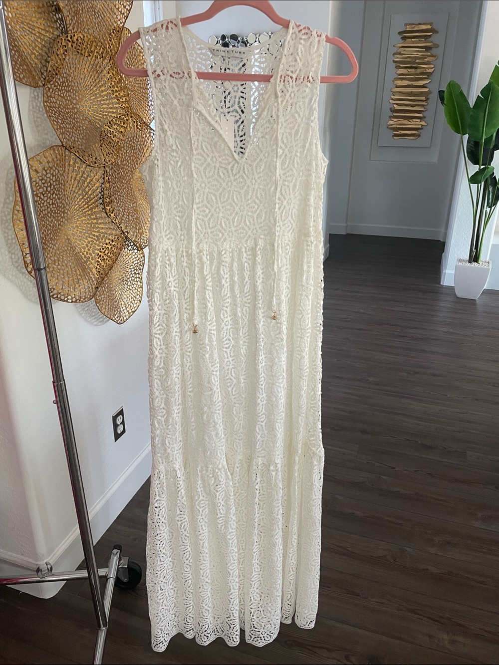 Trina Turk Ivory Lace Maxi Dress